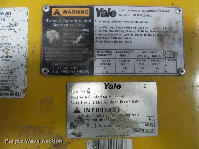 image for item DF2786 Yale MSW040-SFN forklift