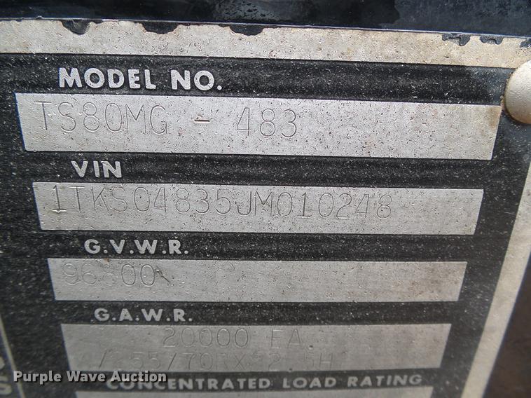 image for item DF2802 1988 Trail King TS80MG-483 low boy equipment trailer