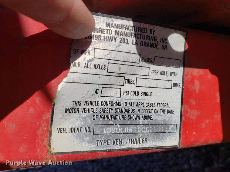 image for item EF9965 2012 Barreto trencher with trailer