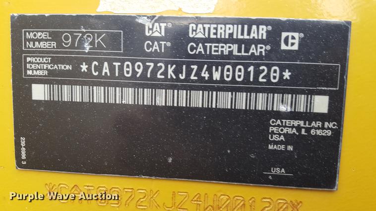 image for item EI9676 2011 Caterpillar 972K wheel loader