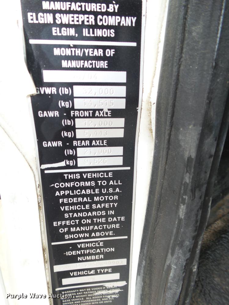 image for item EN9630 2005 Elgin Eagle Series F street sweeper