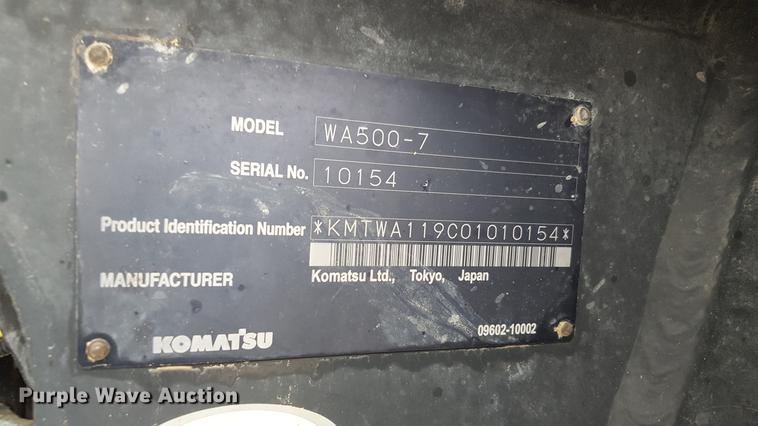 image for item EN9631 2013 Komatsu WA500-7 wheel loader