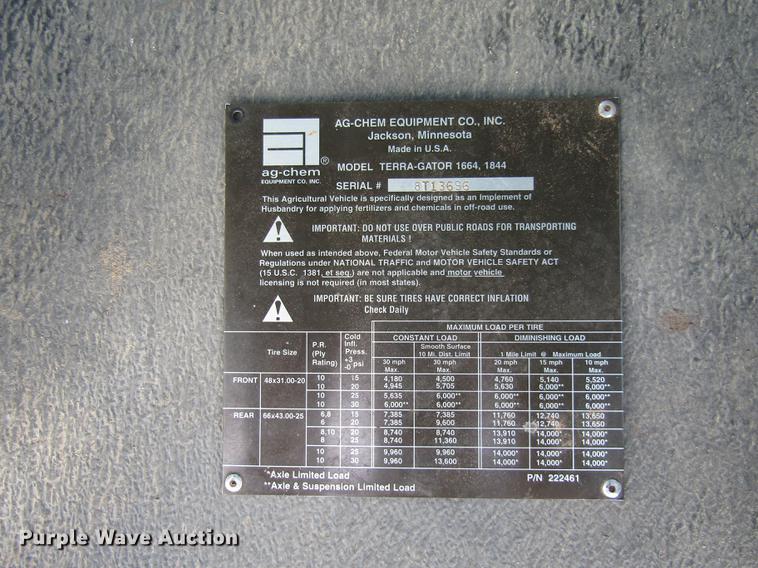 image for item DE5862 1996 Ag-Chem TerraGator 1844 applicator
