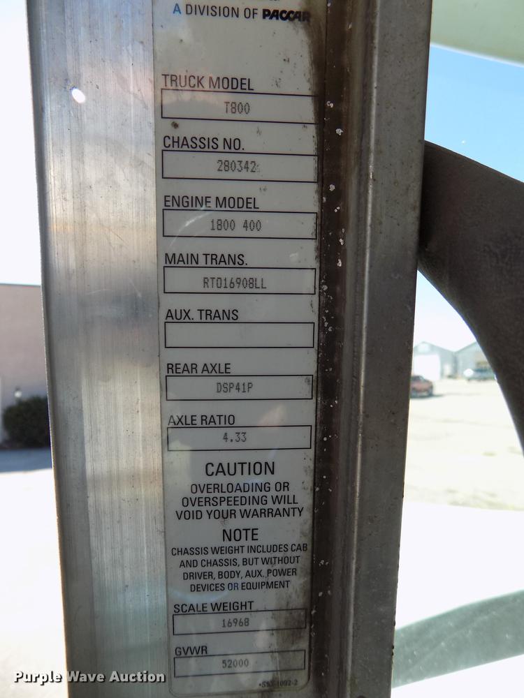 image for item DB8544 2011 Kenworth T800 semi truck