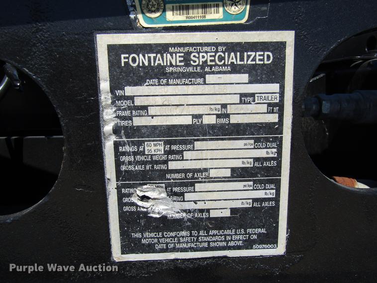 image for item DC7900 2007 Fontaine TH55-26-60 lowboy equipment trailer