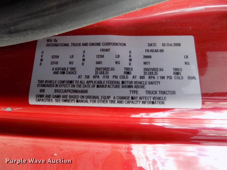 image for item DY9080 2009 International ProStar Premium semi truck