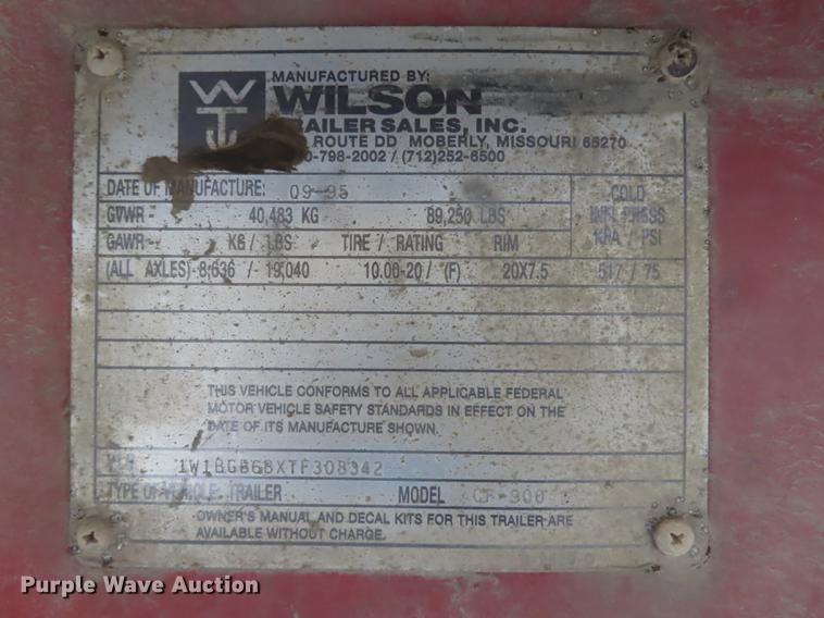 image for item EI9981 1996 Wilson CF-900 flatbed trailer