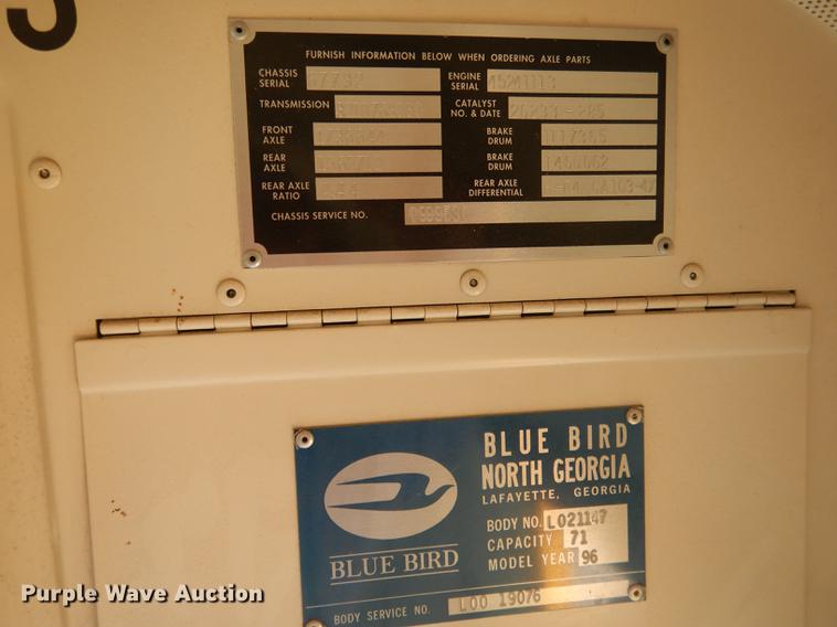 image for item DB8518 1996 Blue Bird TC2000 school bus