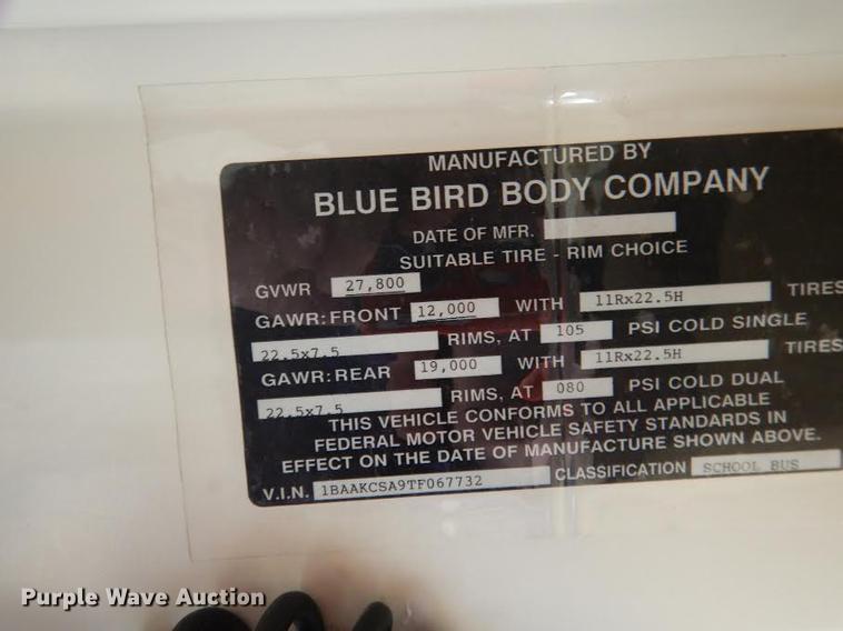 image for item DB8518 1996 Blue Bird TC2000 school bus