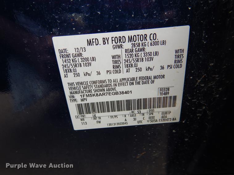 image for item DB9338 2014 Ford Explorer Police Interceptor SUV