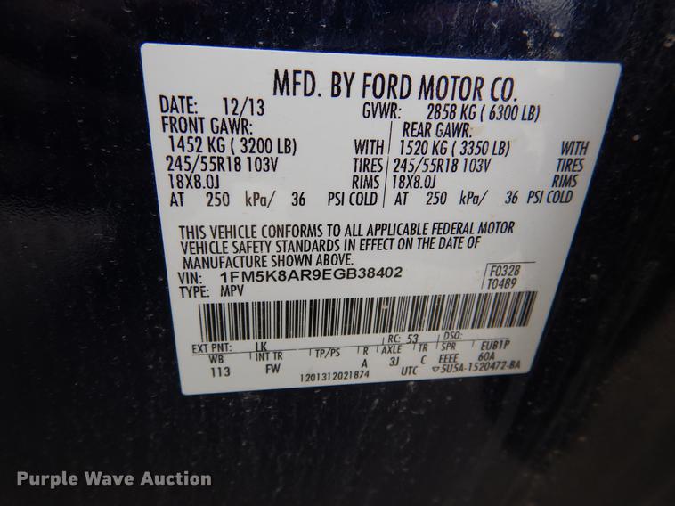 image for item DB9339 2014 Ford Explorer Police Interceptor SUV