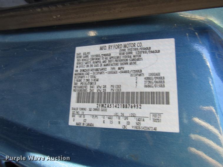 image for item DD3714 2001 Ford Windstar van