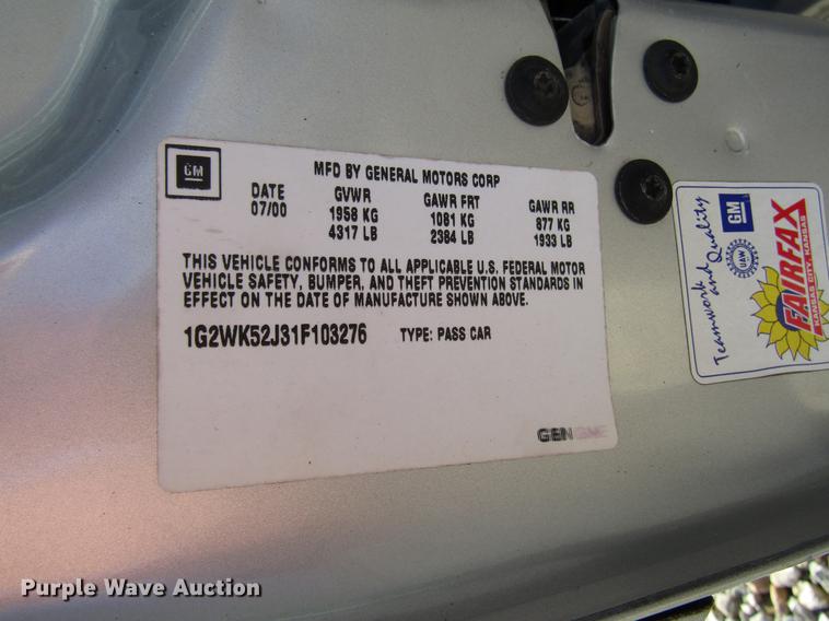 image for item DD3716 2001 Pontiac Grand Prix