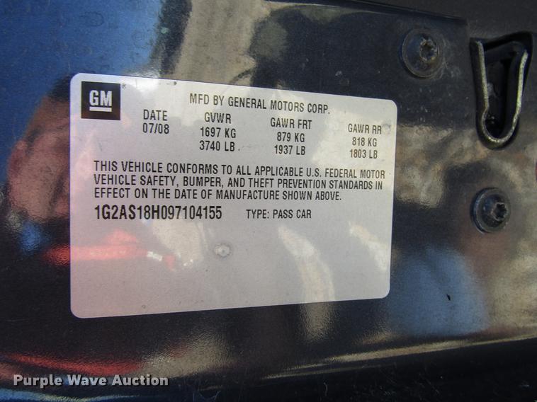 image for item DD3717 2009 Pontiac G5