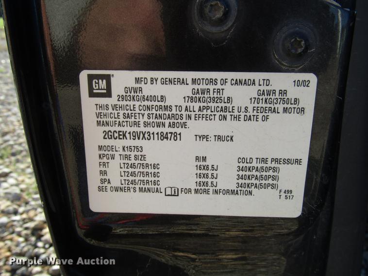 image for item DD3718 2003 Chevrolet Silverado 1500 Ext. Cab pickup truck