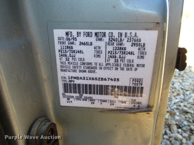 image for item DD3724 1995 Ford Aerostar van