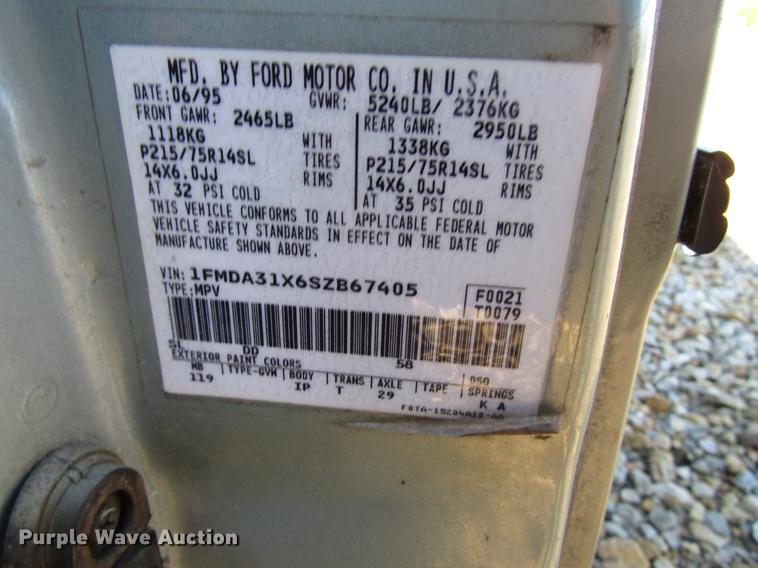 image for item DD3724 1995 Ford Aerostar van