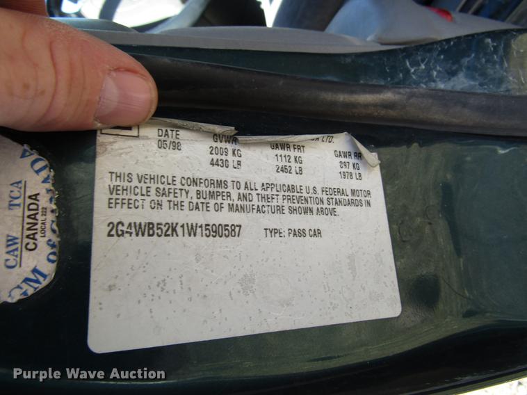 image for item DD3733 1998 Buick Regal