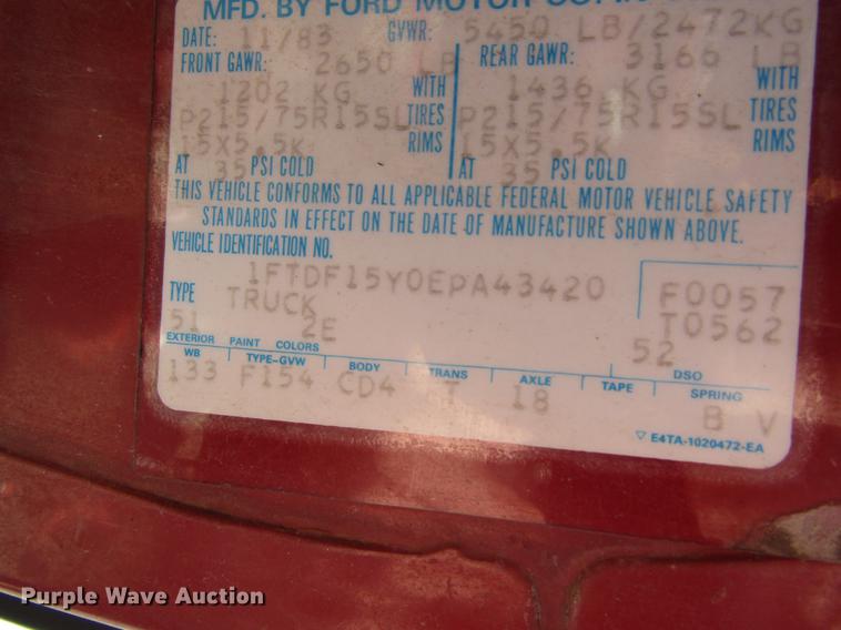 image for item DD3735 1984 Ford F150 pickup truck