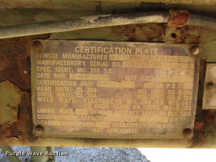 image for item DD3737 1968 IMP Omaha tank trailer