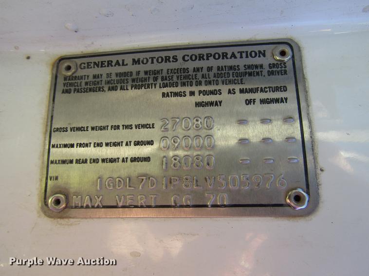 image for item DD3738 1990 GMC C6000 fire truck