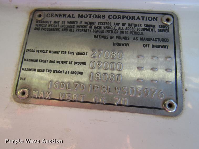 image for item DD3738 1990 GMC C6000 fire truck