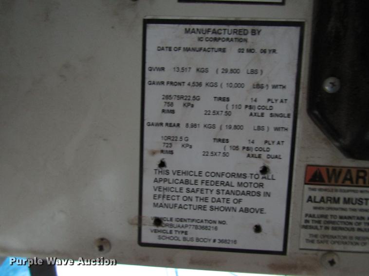 image for item DD3771 2007 International CE300 school bus