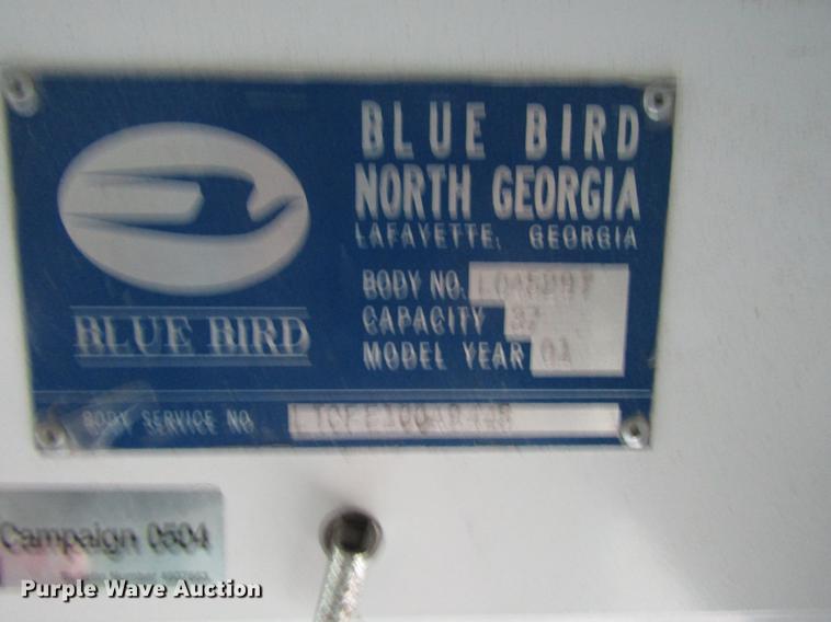 image for item DD3800 2001 Blue Bird TC2000 school bus
