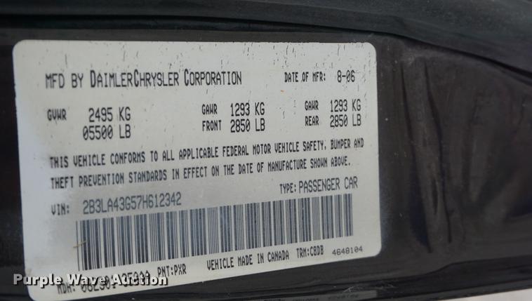 image for item DD6447 2007 Dodge Charger