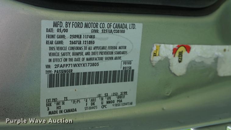 image for item DD7901 2000 Ford Crown Victoria Police Interceptor