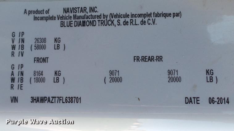 image for item DE4902 2015 International WorkStar 7500 dump truck