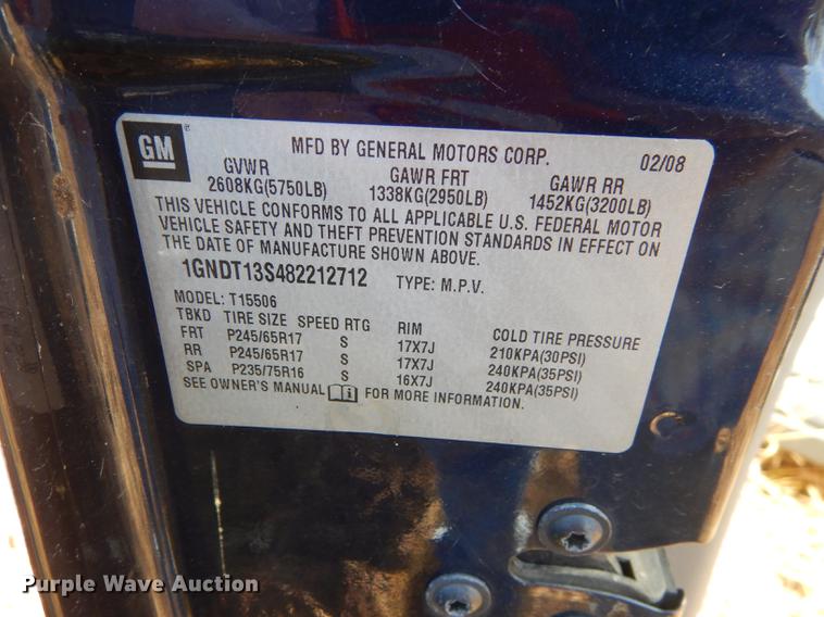 image for item DF1917 2008 Chevrolet TrailBlazer LS SUV