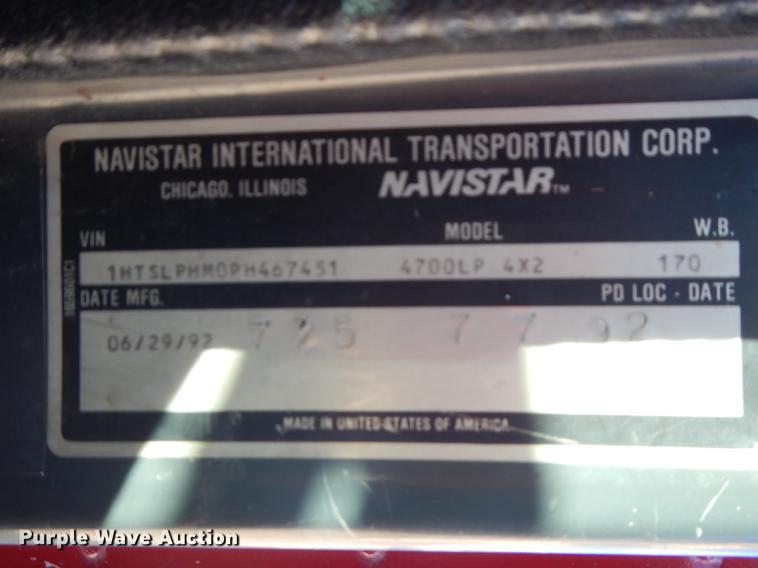 image for item DF1938 1993 International 4700 fire truck