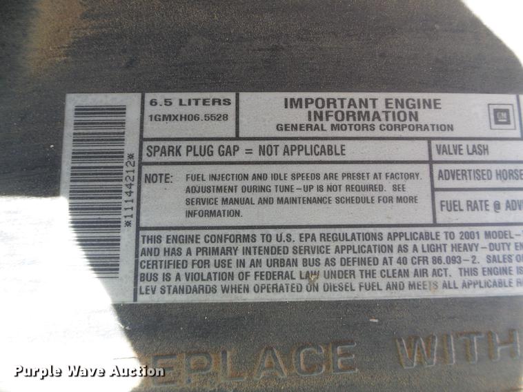 image for item DF2767 2001 Chevrolet Express 3500 Cargo school bus