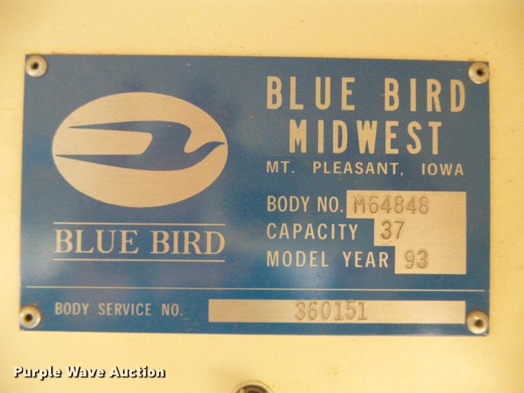 image for item DF2815 1993 Ford B700 Blue Bird school bus