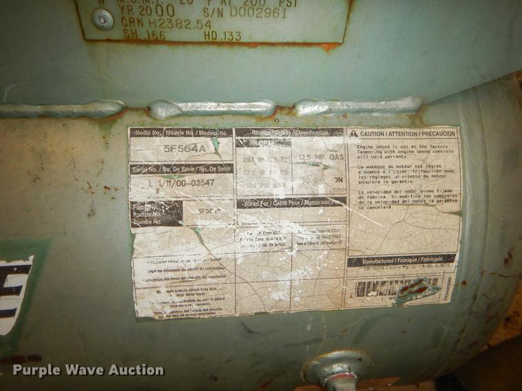 image for item EO9677 2000 Speedaire air compressor