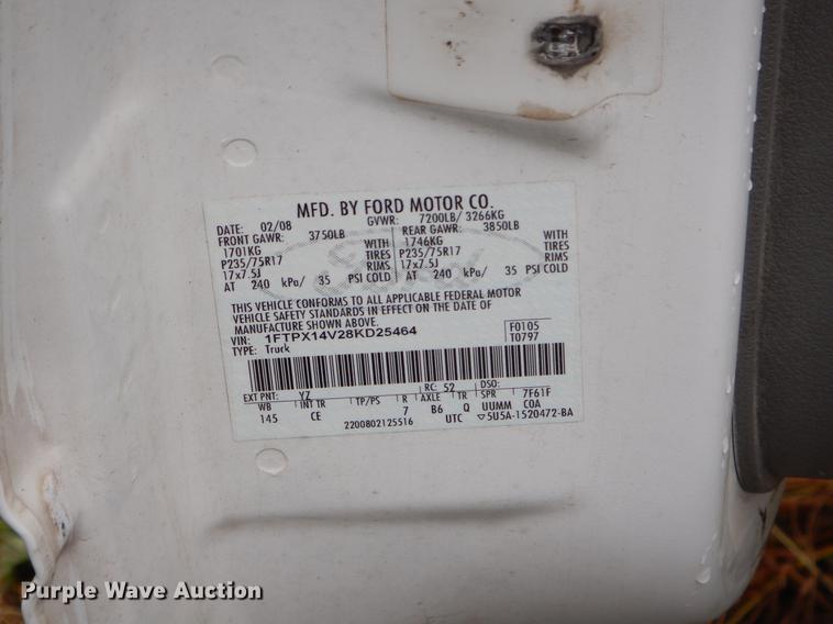 image for item EO9688 2008 Ford F150 XL SuperCab pickup truck