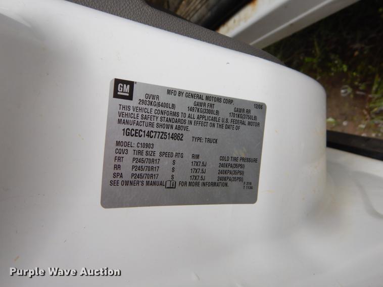 image for item EO9691 2007 Chevrolet Silverado 1500 pickup truck