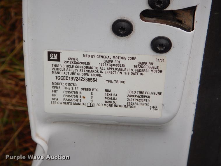 image for item EO9697 2004 Chevrolet Silverado 1500 Ext. Cab pickup truck