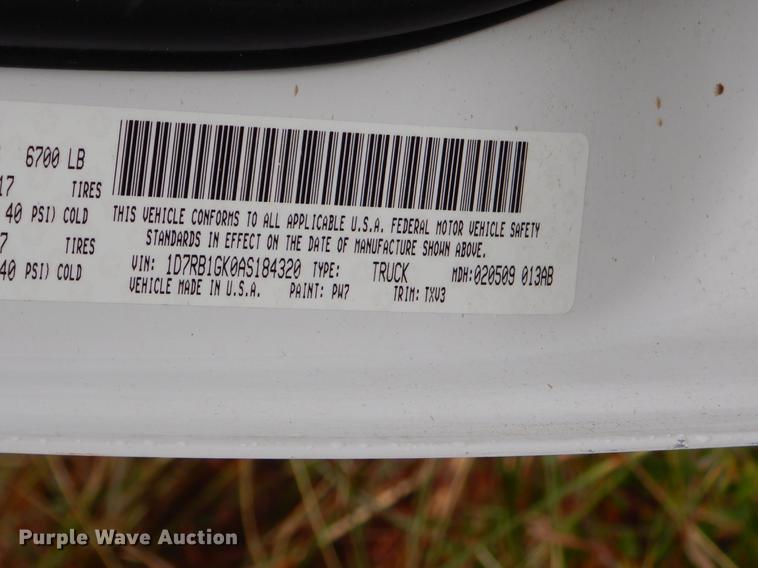 image for item EO9698 2010 Dodge Ram 1500 Quad Cab pickup truck