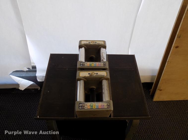 image for item FQ9078 (12) PowerBlock dumbbell free weight stations