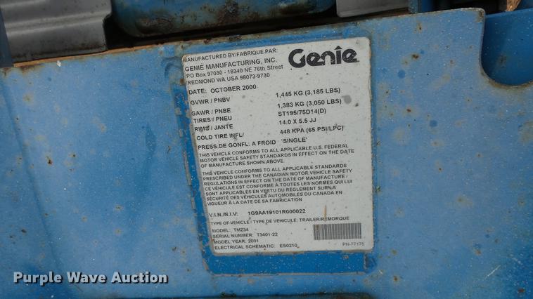 image for item AM9043 2001 Genie TMZ-34-19 boom lift