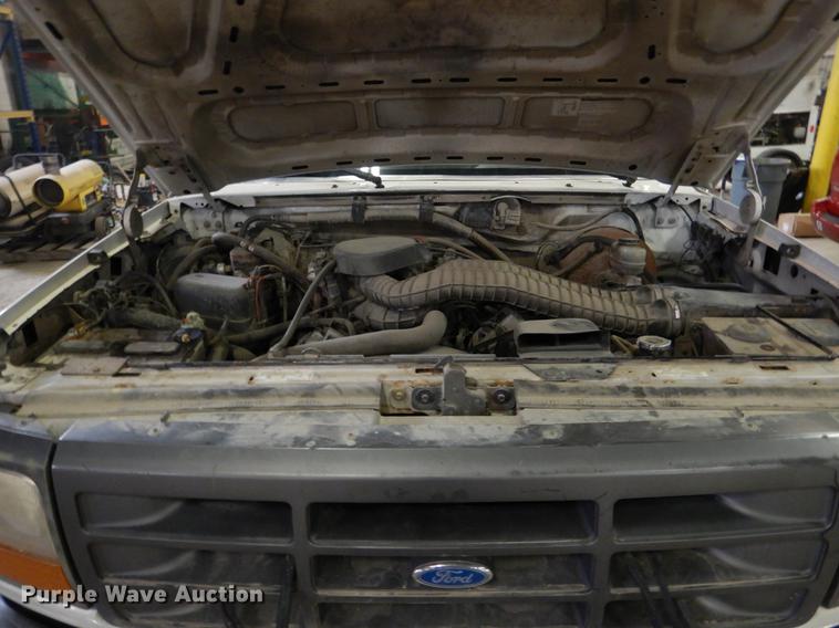 image for item DB9343 1997 Ford F350 XL dump flatbed pickup truck