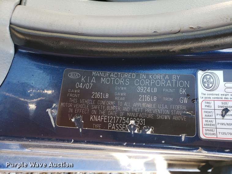 image for item DB9376 2007 Kia Spectra