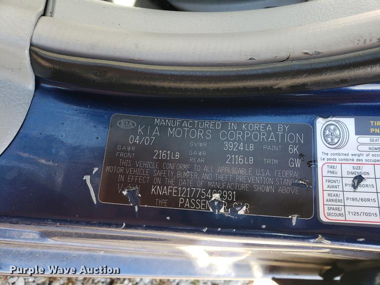 image for item DB9376 2007 Kia Spectra