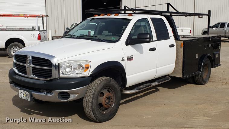 image for item DB9409 2008 Dodge Ram 3500 Quad Cab utility bed pickup truck