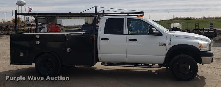 image for item DB9409 2008 Dodge Ram 3500 Quad Cab utility bed pickup truck