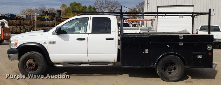 image for item DB9409 2008 Dodge Ram 3500 Quad Cab utility bed pickup truck