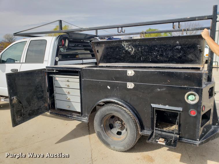 image for item DB9409 2008 Dodge Ram 3500 Quad Cab utility bed pickup truck