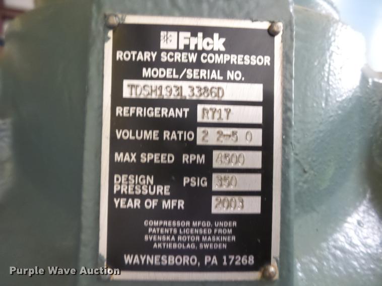 image for item DD2481 Frick RWBII134H ammonia compressor